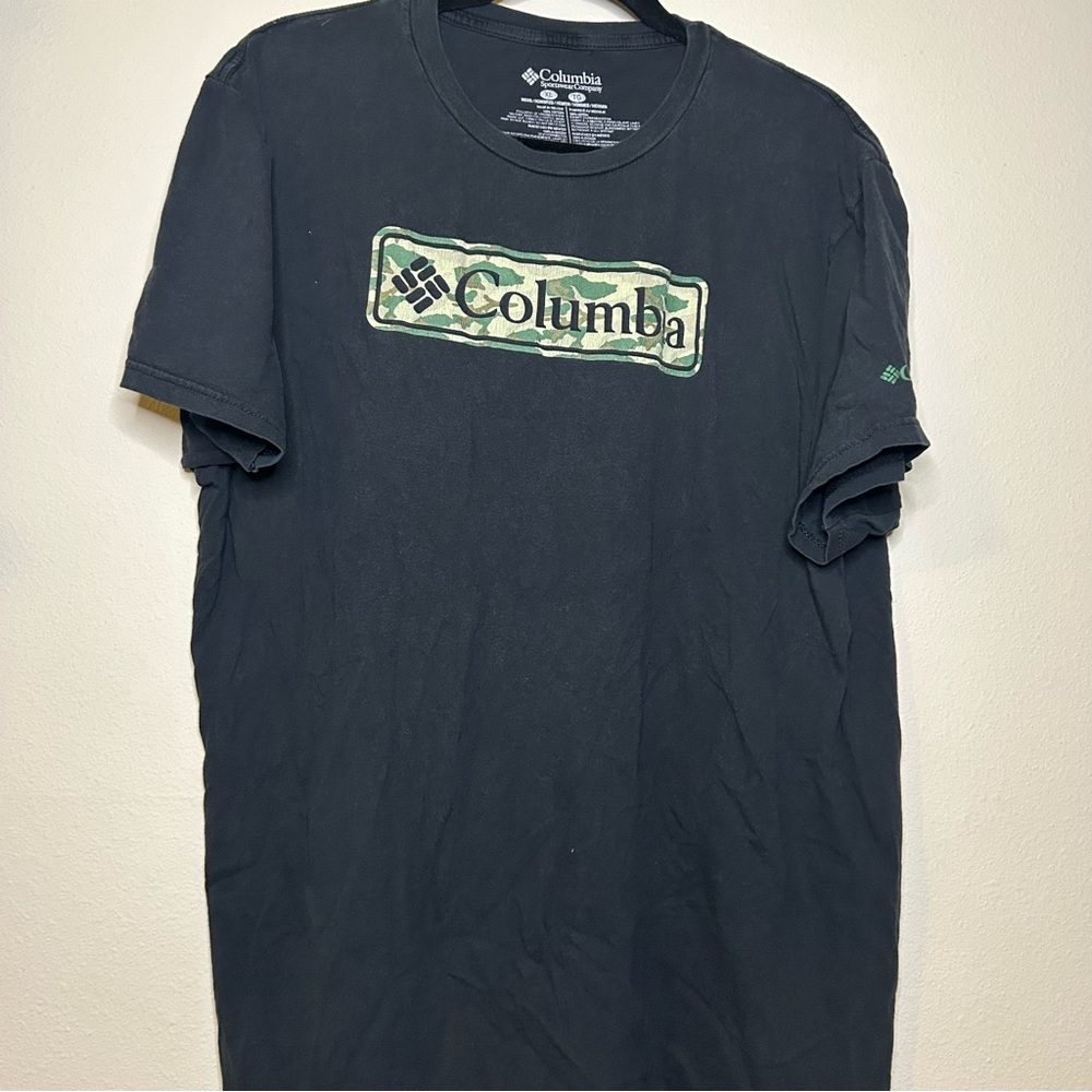 Columbia Men's Black Tee with Camo Logo